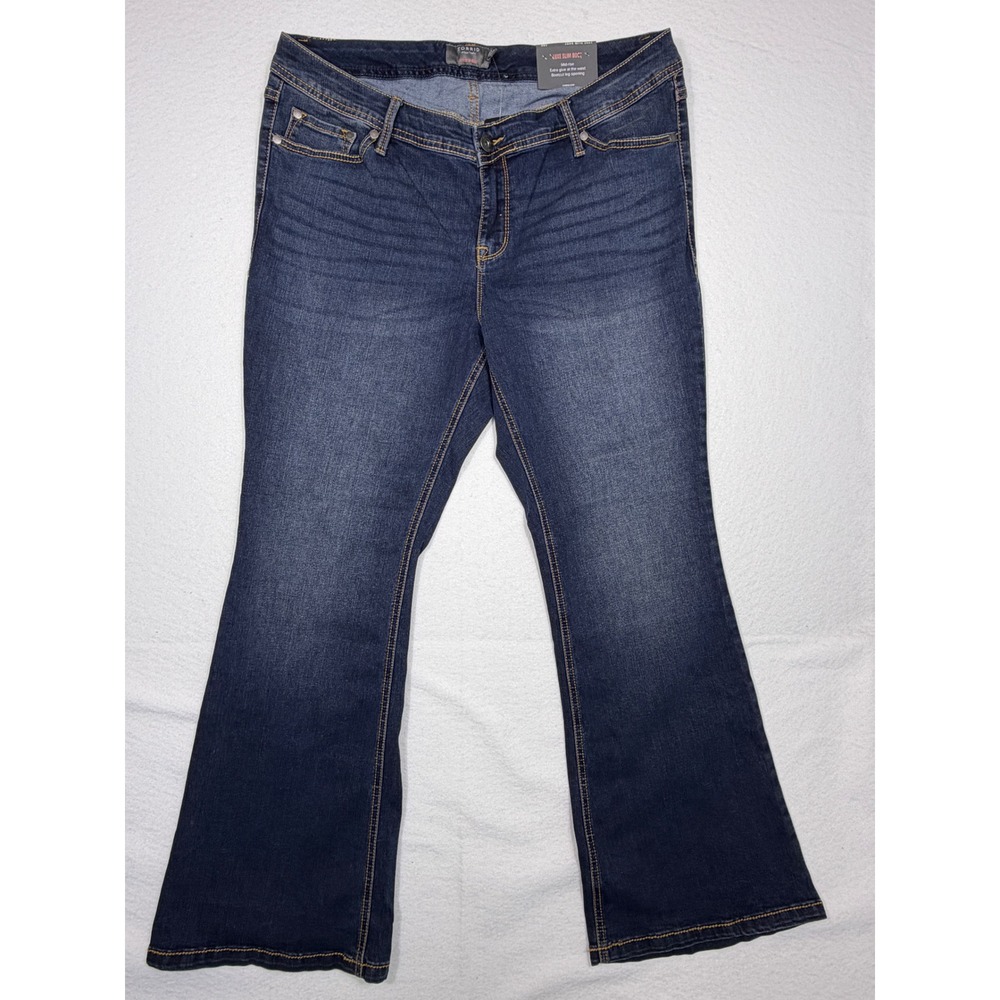 Torrid Luxe Slim Boot Jeans Womens 18S Dark Wash Rain Storm Mid Rise Stretch NEW